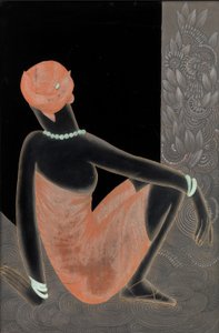 Afrikansk kvinna, 1928-30 (lackerat trä, oxiderad koppar)