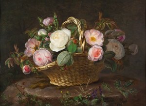 Korg med blommor, ca. 1843.