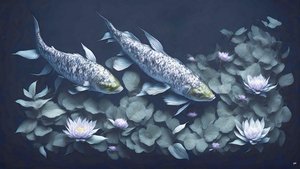 bläckmålning: Koi-Karpfish_amethyst_01