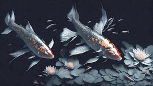bläckmålning: Koi-Karpfish_red_02