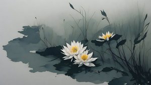 bläckmålning: water-lillies_01