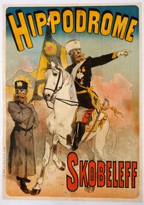 Affisch med reklam för "Skobeleff" på Hippodromen, 1895
