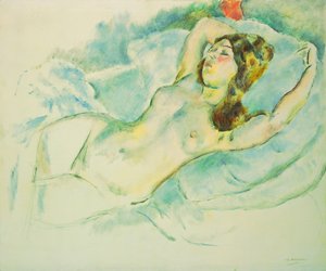 Naken kvinna liggande; Liggande naken kvinna, 1920-1925