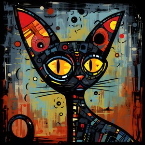 Tecknad nyckfull sfinx katt 1