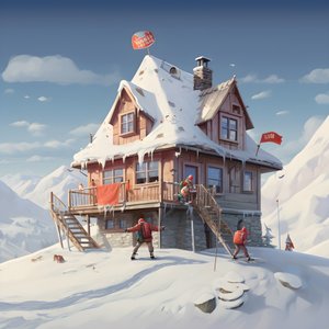 Ett hus med en skidhatt 4