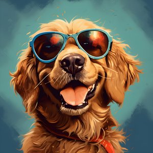 Hund, tecknad film, solglasögon 2
