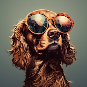 Hund, tecknad film, solglasögon 4