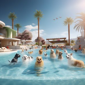Hunde-Poolparty i Palm Springs 4