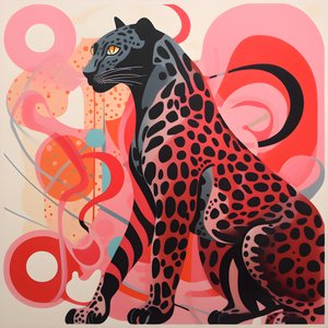 Leopardränder med virvlar och rosetter 1