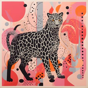 Leopardränder med virvlar och rosetter 3