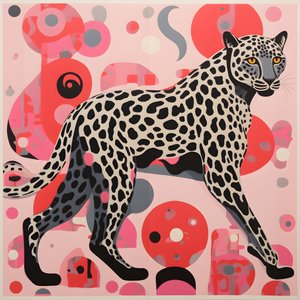 Leopardränder med virvlar och rosetter 4