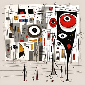 Surrealistiska illustrationer av Joan Miró. 4