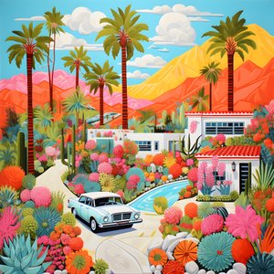 detaljerad illustration av Palm Springs 1