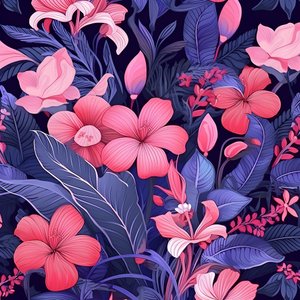 en bukett blommor i rosa och blått 2