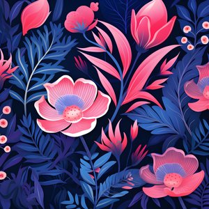 en bukett blommor i rosa och blått 4