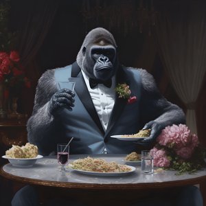 en gorilla äter 2