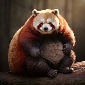 röd panda överviktiga människobarn 4