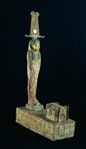 Begravningsstatyett av Ptah-Sokar-Osiris (målat trä)