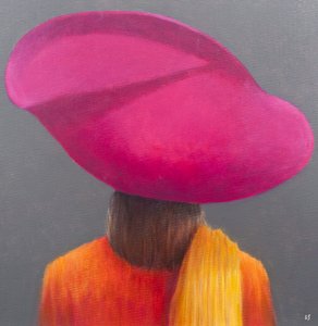 Magenta hatt, saffransjacka, 2014