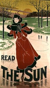 Affisch som annonserar tidningen "The Sun", 1897