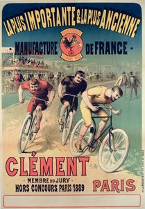 Affisch med reklam för cyklerna Clement, 1891