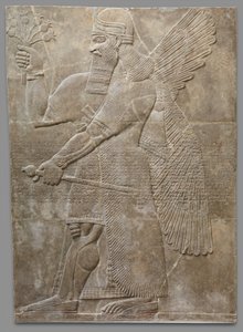 Reliefpanel, nyassyriska, c.883-859 f.Kr. (gybsum alabaster)