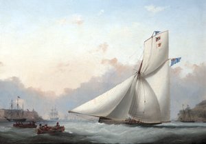 En Cutter Yacht i Plymouth Sound