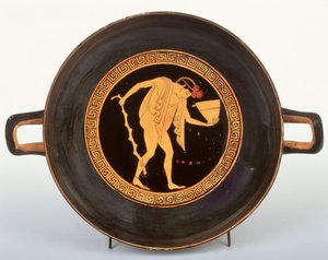 Attic Rödfigur kylix, 500-480 f.Kr. (keramik)