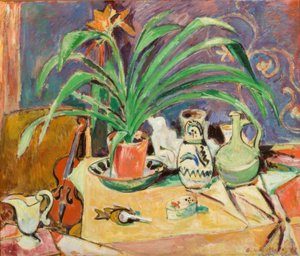 O.Moll, stilleben med amaryllis i blom