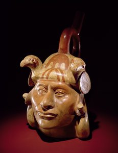 Porträttkärl för keramik, Mochica (lergods och färg)