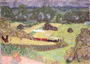 Landskap med godståg, 1909