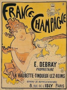 Affisch för Frankrike-Champagne. 1889-1891