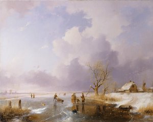 Landskap med frusen kanal, 1842