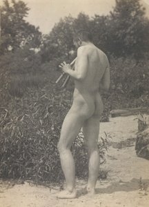 Thomas Eakins, Naken, Playing Pipes, ca. 1883.