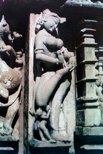 Erotisk skulptur, Khajuraho, Indien. c950-1050. 1900-talet