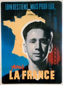 Fransk affisch för frivilligt arbete, c1942-1944