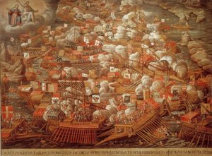 Sjöstrid vid Lepanto 1571 / samtida.