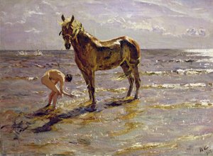 Bada en häst, 1905