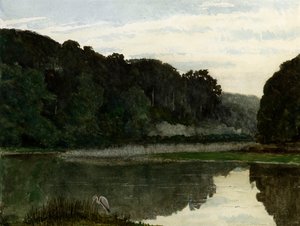 Landskap med häger, 1868
