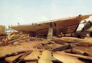 Skeppsbyggnad, Gloucester, USA, 1871