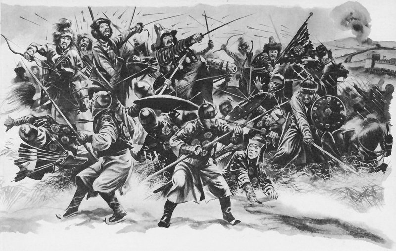 Gengis Khan bryter igenom den kinesiska muren av English School