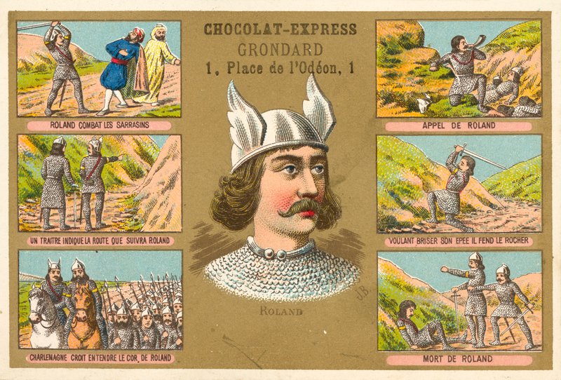 Roland, frankisk krigare, och scener från hans liv av French School