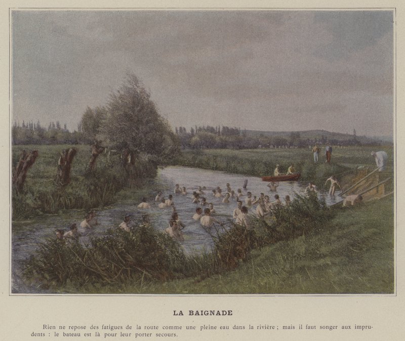Badning (färgad bild) av (after) French Photographer