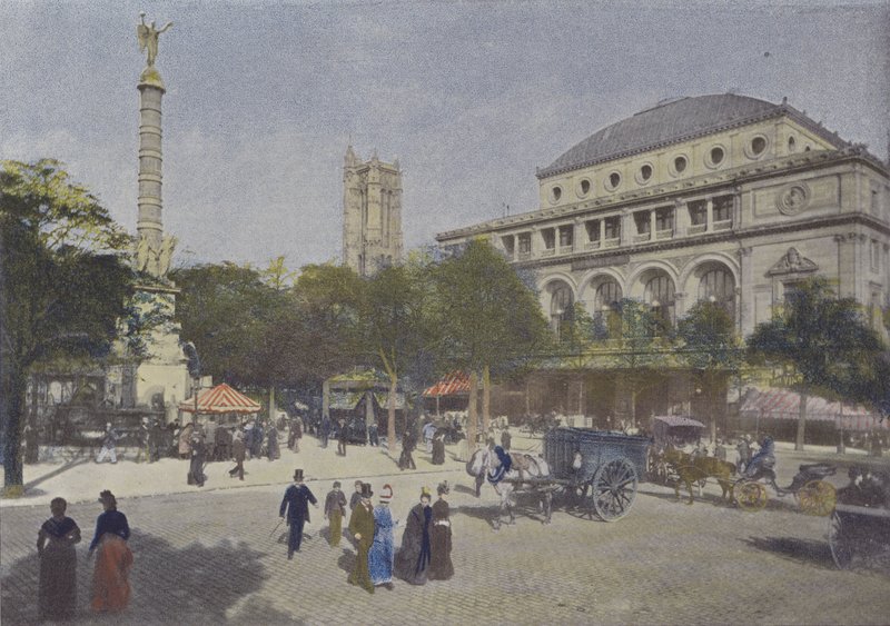Paris, Place du Chatelet (färgat foto) av (after) French Photographer