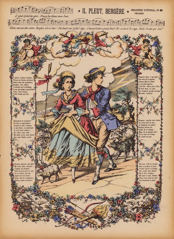 Il Pleut, Bergere (gravyr i färg) av (after) French School