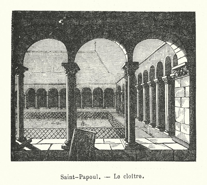 Saint-Papoul, Klostret (gravyr) av (after) French School