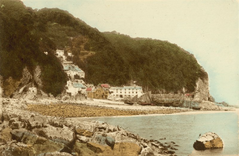 Clovelly från stranden av English Photographer