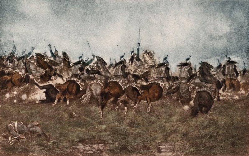 The Old Guard at Waterloo (fotogravyr i färg) av English School