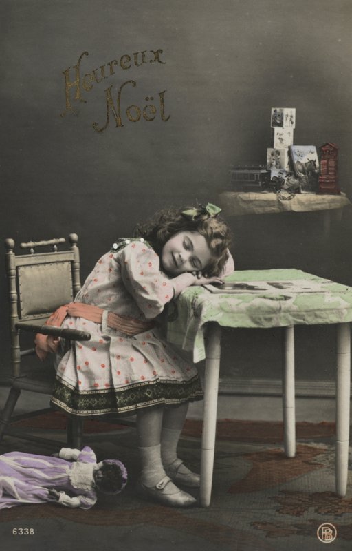 Julkort med liten flicka av French Photographer