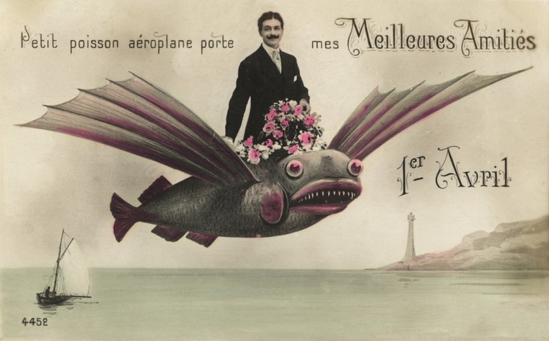 Man rider på en flygande fisk av French Photographer